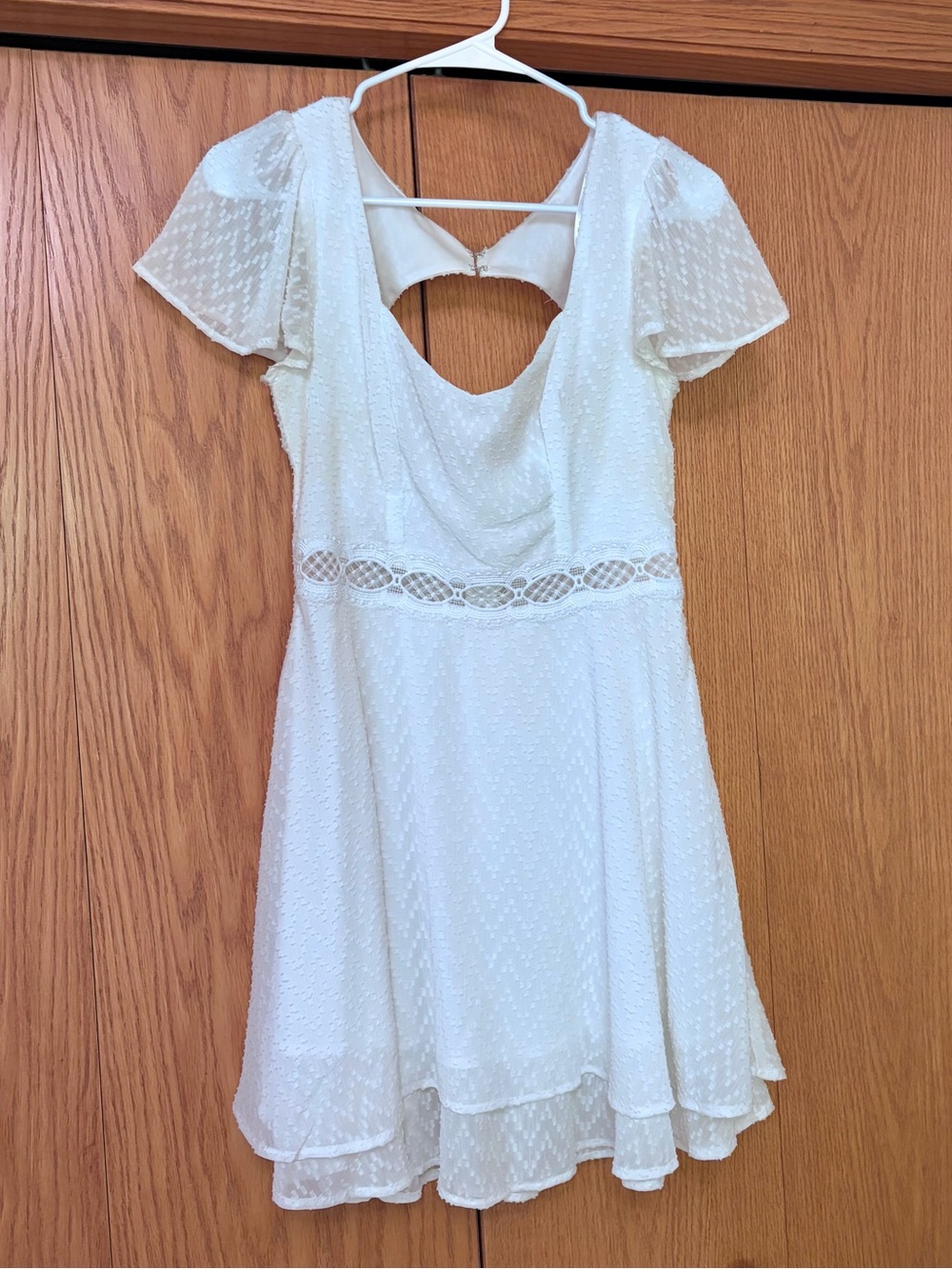 White Mini Formal Dress open back flowy